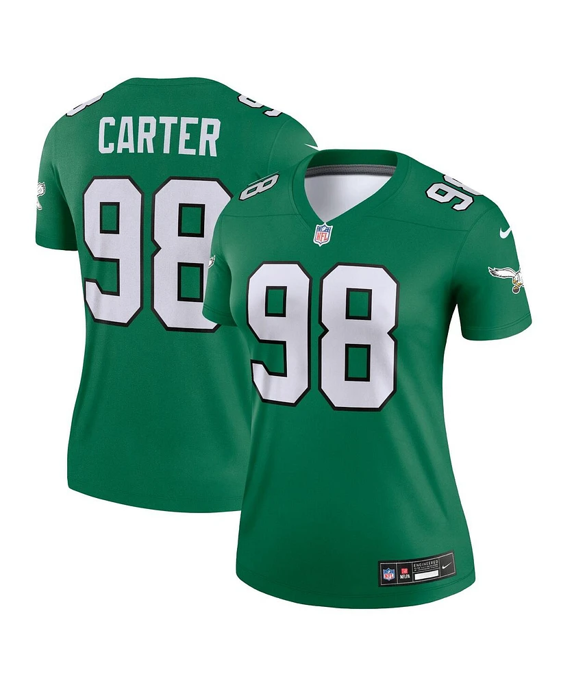 Nike Women's Jalen Carter Kelly Green Philadelphia Eagles Alternate Legend Player Performance Top