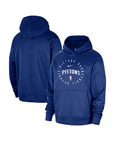 Nike Men's Blue Detroit Pistons 2024/25 Spotlight On-Court Practice Performance Pullover Hoodie