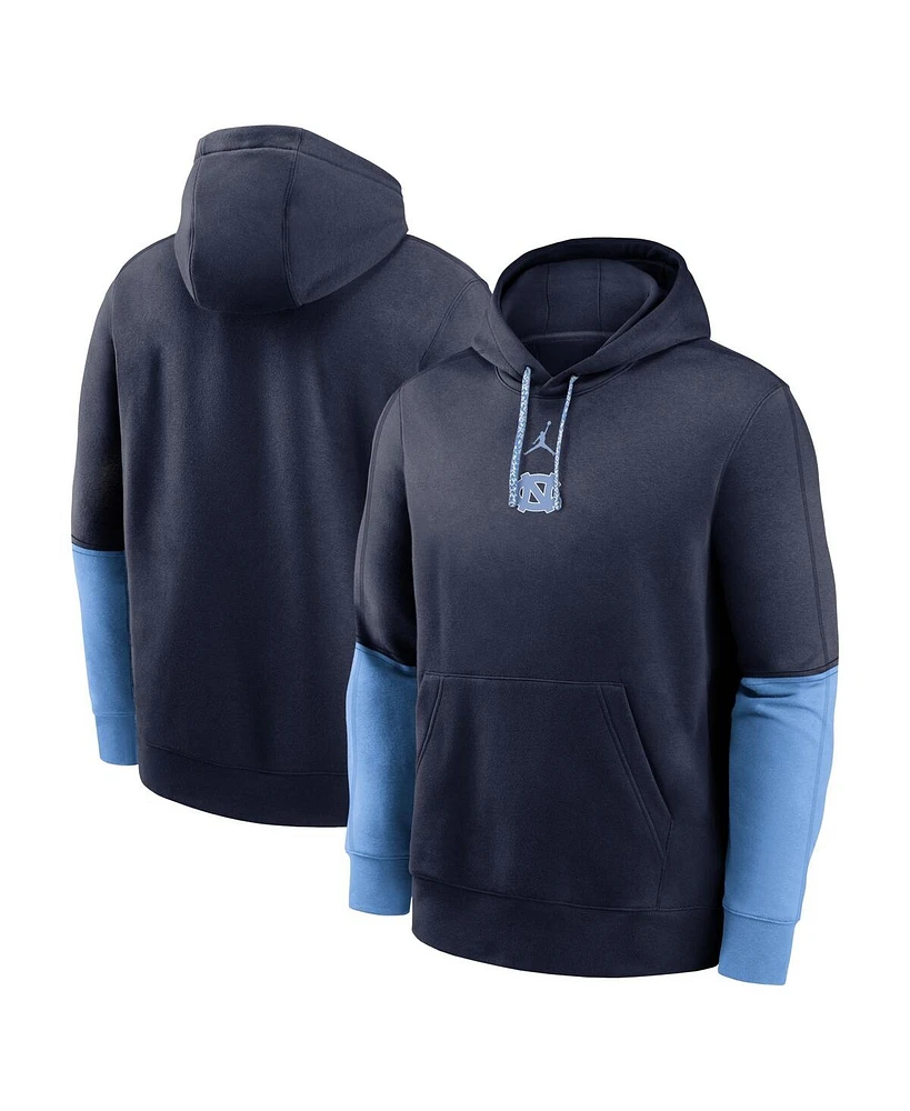 Jordan Men's Navy/Light Blue North Carolina Tar Heels 2024 Sideline Club Pullover Hoodie
