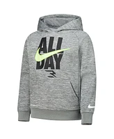 Nike 3BRAND by Russell Wilson Big Boys and Girls Gray All Day Performance Raglan Pullover Hoodie