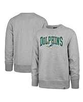 '47 Brand Men's Gray Miami Dolphins Varsity Block Headline Pullover Sweatshirt