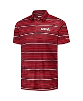 Columbia Men's Red Georgia Bulldogs Pfg Super Terminal Tackle Omni-Shade Stripe Polo