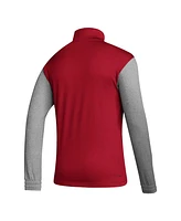 Adidas Men's Red Spain National Team Crest Long Sleeve Half-Zip Top