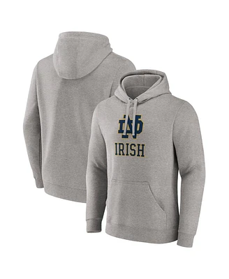 Fanatics Men's Heather Gray Notre Dame Fighting Irish Primary Logo Pullover Hoodie