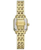 Kate Spade New York Women's Gracie Square Three-Hand Gold-Tone Stainless Steel Watch, 25mm