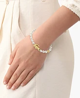 Lacoste Gold-Tone Matchpoint Glass Pearl Strand Bracelet