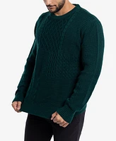 X-Ray Men's Crewneck Mixed Texture Sweater