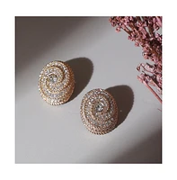 Sohi Crystal Swirl Stud Earrings