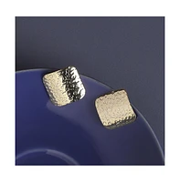 Dented Textured Square Stud Earrings