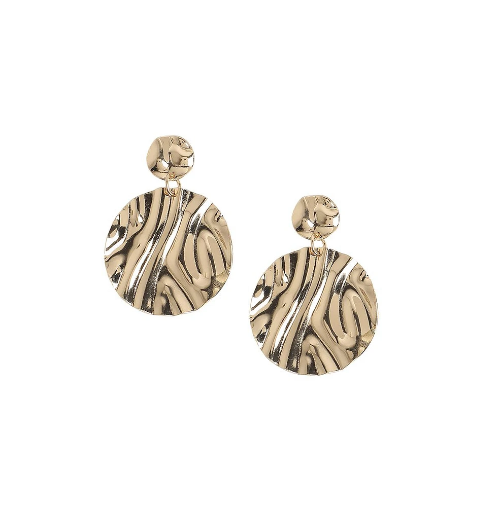 Sohi Dented Circular Drop Earrings