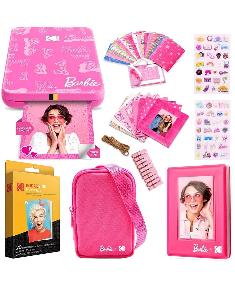 Kodak x Barbie Step Slim Wireless Instant Portable Photo Mobile Printer Gift Bundle, Signature Style