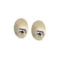 Textured Lined Circular Stud Earrings