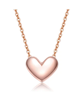 GiGiGirl Minimalist Heart Pendant Necklace White Gold Plated, 14K or 18K Rose Plated