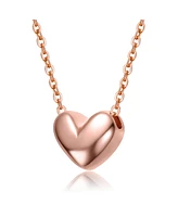 GiGiGirl Minimalist Heart Pendant Necklace White Gold Plated, 14K or 18K Rose Plated