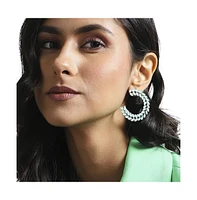 Sohi Crystal Bar Hoop Earrings