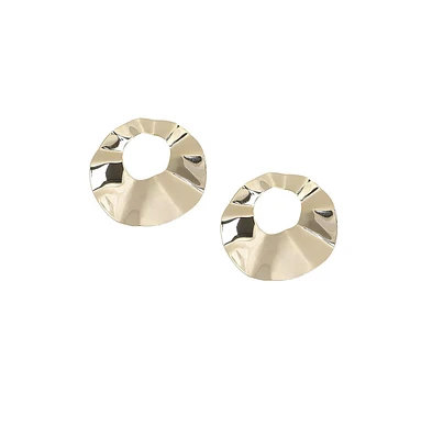 Sohi Minimal Swirl Circular Drop Earrings