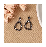 Sohi Clustered Hollow Teardrop Earrings