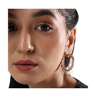 Beaded Twist Hoop Earrrings
