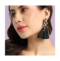 Sohi Crystal Tassel Drop Earrings