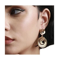 Sohi Metallic Swirl Drop Earrings