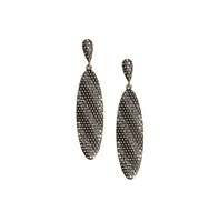 Contrast Intricate Oval Drop Earrings