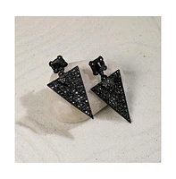 Sohi Embellished Triangle Drop Earrings