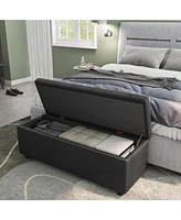 gaomon Storage Ottoman Bench, End of Bed Bench with The Synthetic Leather with Stitching