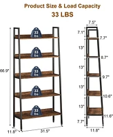 gaomon 70" Tall Book Shelf, 5 Tier Bookcase, Narrow Book Case Book Storage Organizer