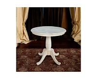 Slickblue Round Unfinished Dining Table with Pedestal Base for Customizable and Dining Spaces