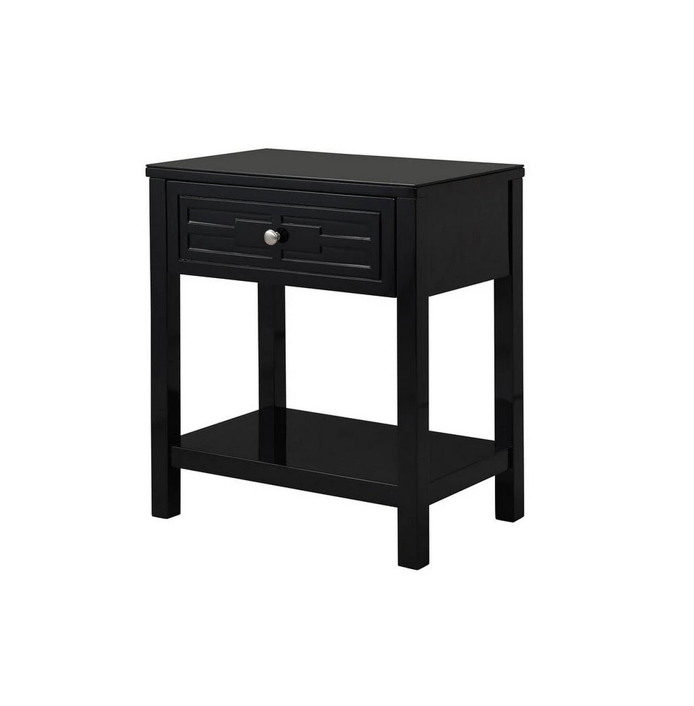 Slickblue Nightstand with Drawer and Shelf for Stylish Bedroom Storage