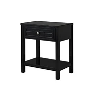 Slickblue Nightstand with Drawer and Shelf for Stylish Bedroom Storage