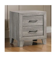 Slickblue 2-Drawer Nightstand with Modern Metal Handles for Bedroom Storage