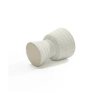 LuxenHome Outdoor and Indoor Round Spiral Pattern Side Table, Off White