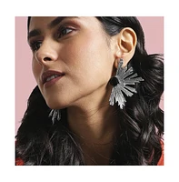 Metallic Flora Drop Earrings