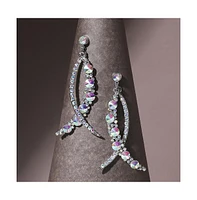 Sohi Rhinestone Crescent Drop Earrings