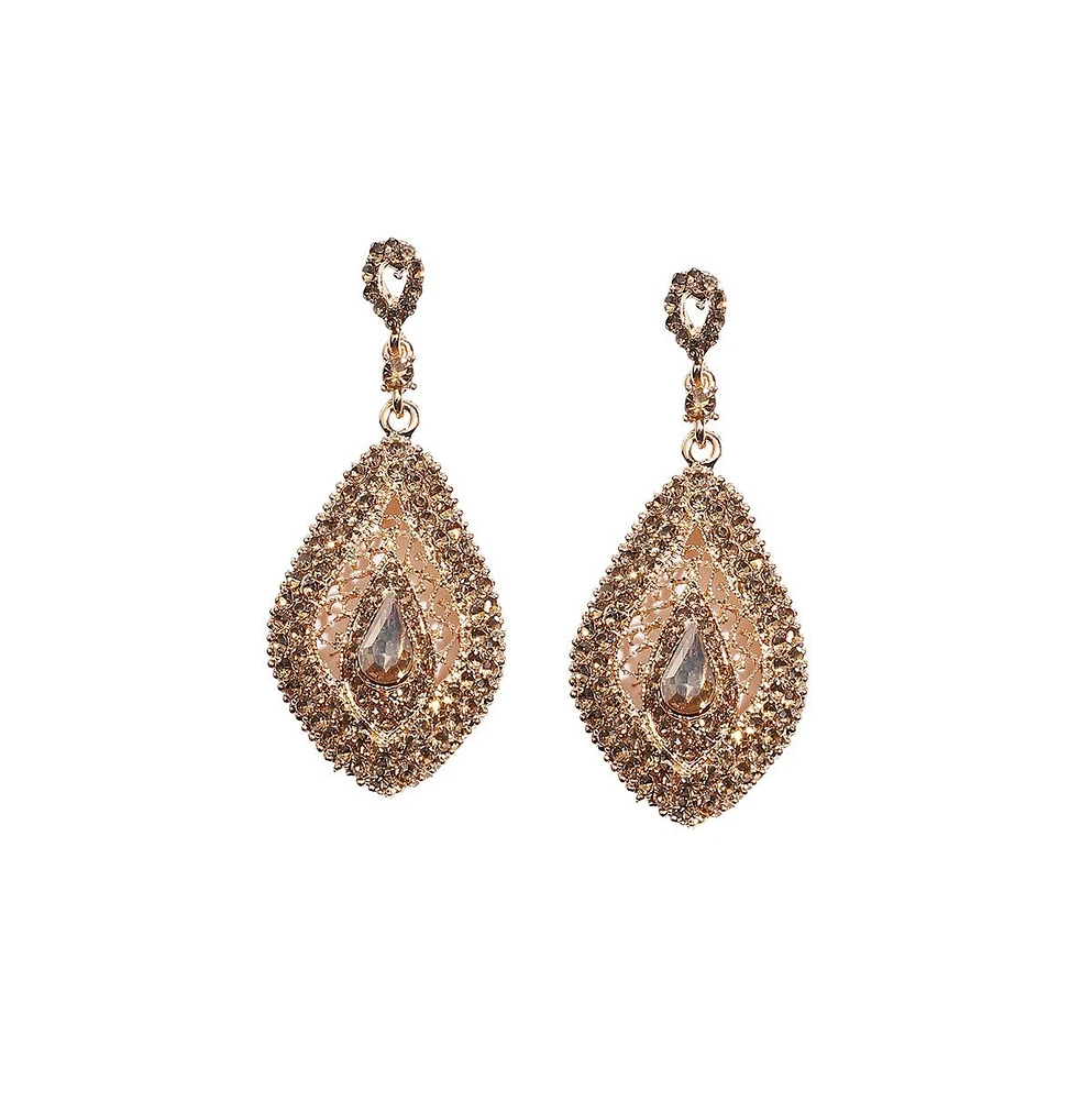 Rhinestone Pear Drop Earrings