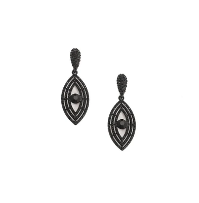 Crystal Hanging Eye Drop Earrings