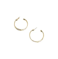 Sohi Ribbed Wire Hoop Earrrings