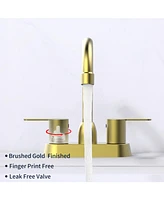 Elegant 2-Handles Brushed Gold Faucet for Stylish Bathroom or Kitchen