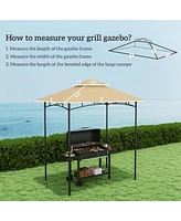 Outsunny 5' x 8' Grill Gazebo Canopy Replacement Cover Only,