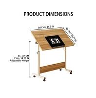 gaomon Small Standing Desk Adjustable Height, Mobile Stand Up Desk With Wheels, Portable Home Office Computer Workstations For Sitting And Standing