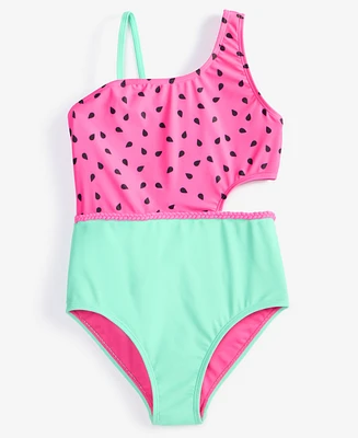 Breaking Waves Big Girls Watermelon One-Piece Swimsuit