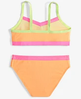Breaking Waves Big Girls 2-Pc. Colorblocked Swimsuit