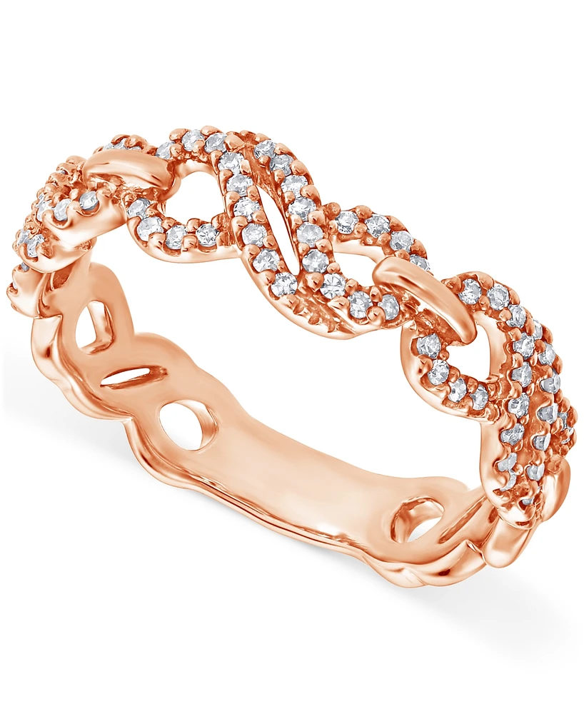 Diamond Openwork Infinity Link Ring (1/4 ct. t.w.) in 14k Rose Gold