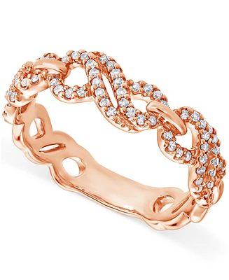 Diamond Openwork Infinity Link Ring (1/4 ct. t.w.) in 14k Rose Gold