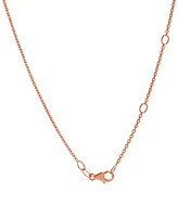 Brown & White Diamond Vertical Drop Pendant Necklace (1/2 ct. t.w.) in 14k Rose Gold, 16" + 2" extender