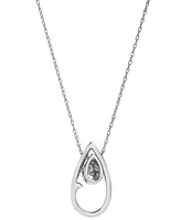 Diamond Halo Teardrop 18" Pendant Necklace (1/4 ct. t.w.) in 10k White Gold