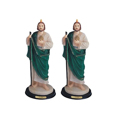 Fc Design "2-pc Set" 7"H Saint Jude Statue Holy Figurine Statue Ornament Home Room Office Decor and Perfect Ideas for Housewarming, Holidays and Birth