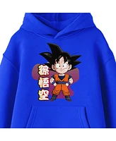 Dragon Ball Z Boys Smiling Chibi Goku Long Sleeve Royal Blue Youth Hooded