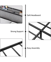 gaomon Full Size Bed Frame with Charging Station and 2 Storage Drawer, Upholstered Platform Bed with Headboard, Usb Port & Outlets, No Box Spring Need